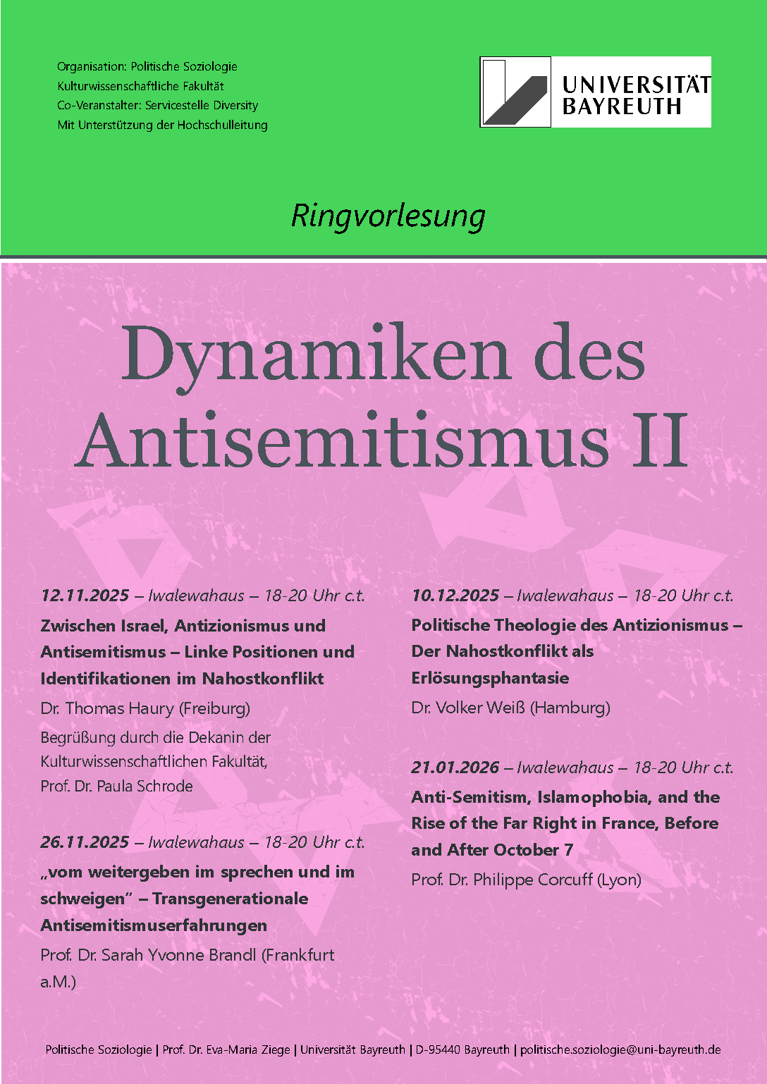 Poster Lecture Series Dynamic of Antisemitism