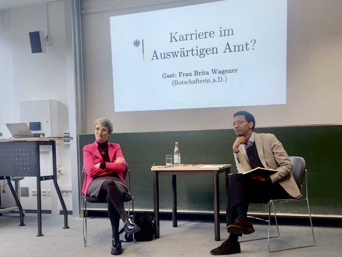 Picture of Ambassador Brita Wagener, hosted by Biruk Terrefe