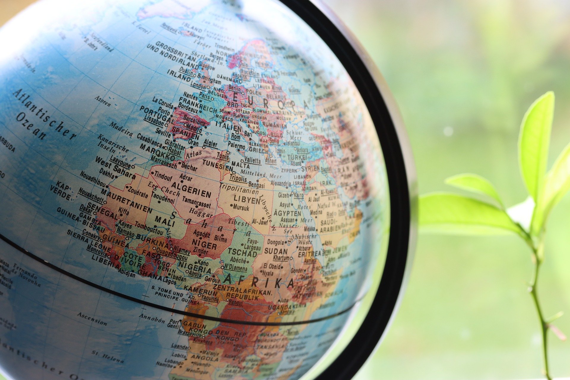 Abbildung des Afrikanischen Kontinents auf einem Globus