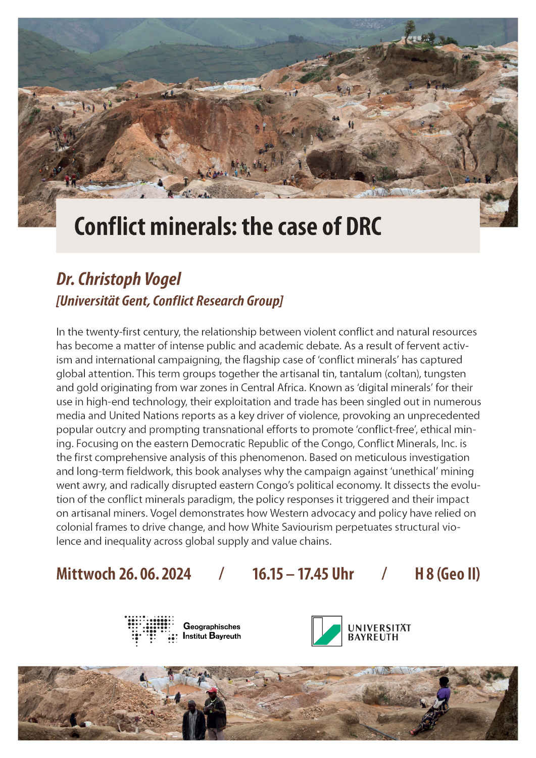 Poster - Talk Christoph Vogel, Conflict Minerals in the DRC